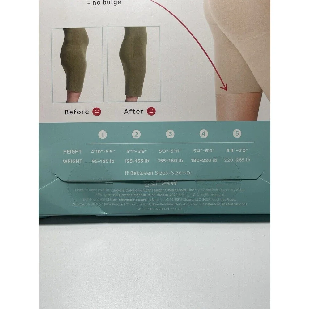 Assets By Spanx High Waist Shaper Short In Nude Sz 5 New